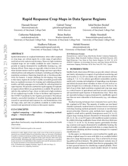 Rapid Response Crop Maps in Data Sparse Regions