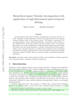 Hierarchical sparse Cholesky decomposition with applications to
  high-dimensional spatio-temporal filtering