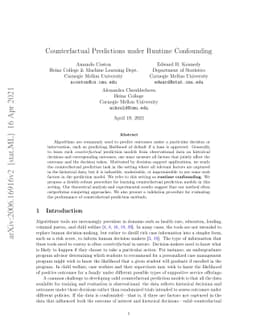 Counterfactual Predictions under Runtime Confounding