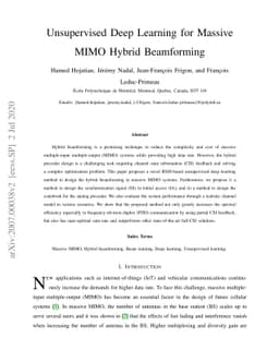 Unsupervised Deep Learning for Massive MIMO Hybrid Beamforming