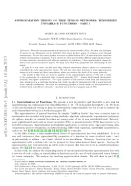 Approximation Theory of Tree Tensor Networks: Tensorized Univariate
  Functions -- Part I