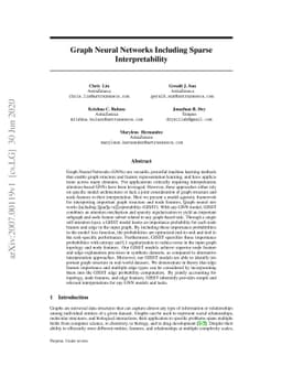 Graph Neural Networks Including Sparse Interpretability