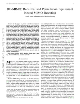 RE-MIMO: Recurrent and Permutation Equivariant Neural MIMO Detection