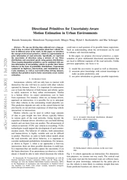 Directional Primitives for Uncertainty-Aware Motion Estimation in Urban
  Environments
