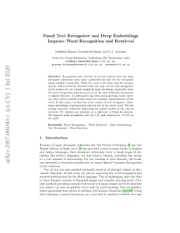 Fused Text Recogniser and Deep Embeddings Improve Word Recognition and
  Retrieval