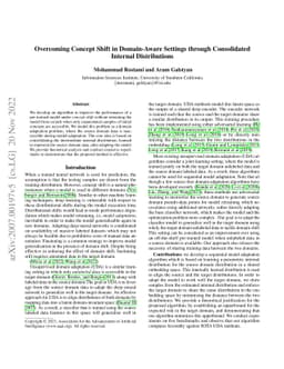 Overcoming Concept Shift in Domain-Aware Settings through Consolidated
  Internal Distributions