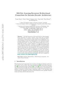 BiO-Net: Learning Recurrent Bi-directional Connections for
  Encoder-Decoder Architecture