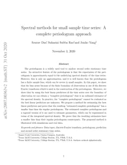 Spectral methods for small sample time series: A complete periodogram
  approach