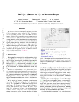 DocVQA: A Dataset for VQA on Document Images
