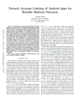 Towards Accurate Labeling of Android Apps for Reliable Malware Detection