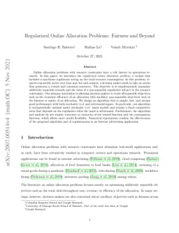 Regularized Online Allocation Problems: Fairness and Beyond