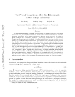 The Price of Competition: Effect Size Heterogeneity Matters in High
  Dimensions