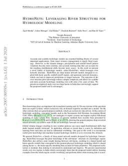HydroNets: Leveraging River Structure for Hydrologic Modeling
