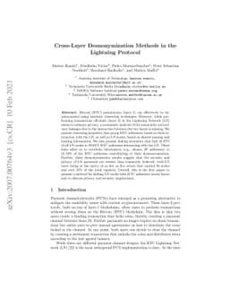 Cross-Layer Deanonymization Methods in the Lightning Protocol