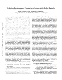 Designing Environments Conducive to Interpretable Robot Behavior
