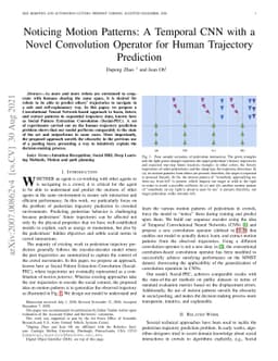 Noticing Motion Patterns: Temporal CNN with a Novel Convolution Operator
  for Human Trajectory Prediction