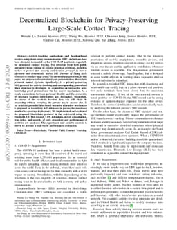 Decentralized Blockchain for Privacy-Preserving Large-Scale Contact
  Tracing