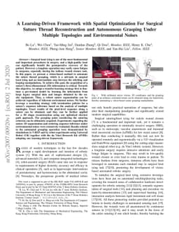 A Learning-Driven Framework with Spatial Optimization For Surgical
  Suture Thread Reconstruction and Autonomous Grasping Under Multiple
  Topologies and Environmental Noises