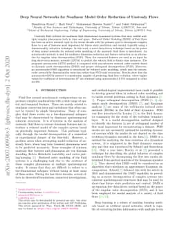 Deep Neural Networks for Nonlinear Model Order Reduction of Unsteady
  Flows