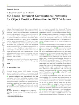 4D Spatio-Temporal Convolutional Networks for Object Position Estimation
  in OCT Volumes