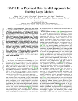 DAPPLE: A Pipelined Data Parallel Approach for Training Large Models