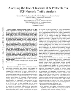 Assessing the Use of Insecure ICS Protocols via IXP Network Traffic
  Analysis