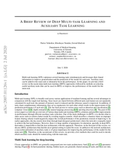 A Brief Review of Deep Multi-task Learning and Auxiliary Task Learning