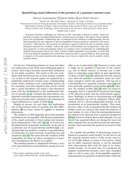Quantifying causal influences in the presence of a quantum common cause