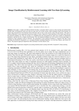 Image Classification by Reinforcement Learning with Two-State Q-Learning