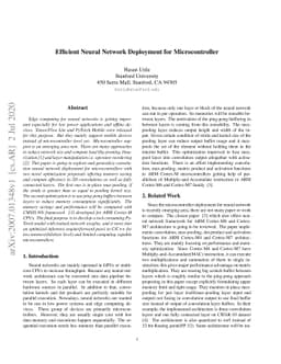 Efficient Neural Network Deployment for Microcontroller