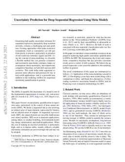 Uncertainty Prediction for Deep Sequential Regression Using Meta Models