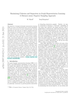 Maximizing Cohesion and Separation in Graph Representation Learning: A
  Distance-aware Negative Sampling Approach