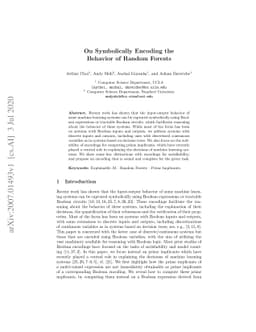 On Symbolically Encoding the Behavior of Random Forests