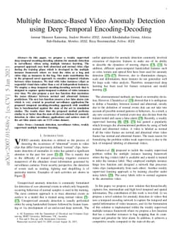 Multiple Instance-Based Video Anomaly Detection using Deep Temporal
  Encoding-Decoding