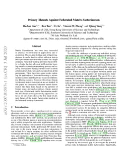 Privacy Threats Against Federated Matrix Factorization