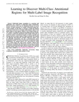 Learning to Discover Multi-Class Attentional Regions for Multi-Label
  Image Recognition