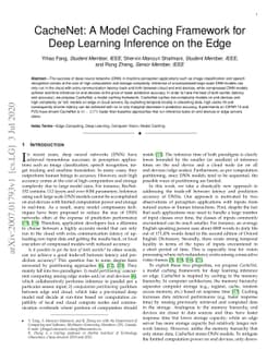 CacheNet: A Model Caching Framework for Deep Learning Inference on the
  Edge