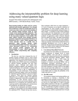 Addressing the interpretability problem for deep learning using many
  valued quantum logic