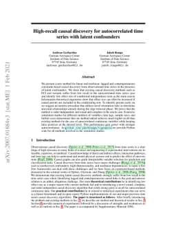 High-recall causal discovery for autocorrelated time series with latent
  confounders