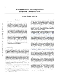 Model Distillation for Revenue Optimization: Interpretable Personalized
  Pricing