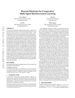 Reward Machines for Cooperative Multi-Agent Reinforcement Learning