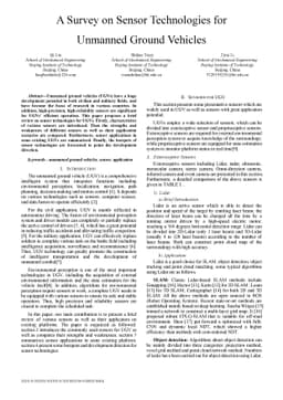 A Survey on Sensor Technologies for Unmanned Ground Vehicles