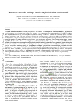 Humans-as-a-sensor for buildings: Intensive longitudinal indoor comfort
  models