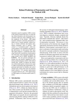 Robust Prediction of Punctuation and Truecasing for Medical ASR
