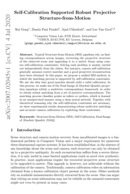 Self-Calibration Supported Robust Projective Structure-from-Motion