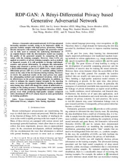 RDP-GAN: A Rényi-Differential Privacy based Generative Adversarial
  Network