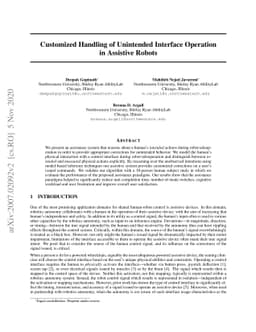 Customized Handling of Unintended Interface Operation in Assistive
  Robots