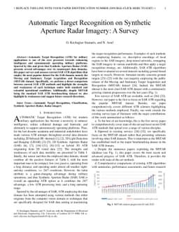 Automatic Target Recognition on Synthetic Aperture Radar Imagery: A
  Survey
