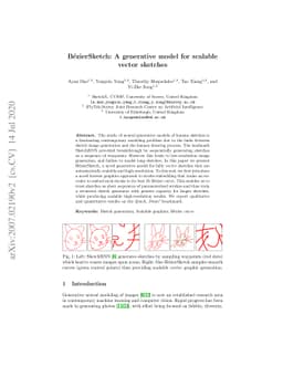 BézierSketch: A generative model for scalable vector sketches