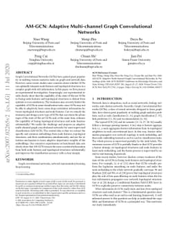 AM-GCN: Adaptive Multi-channel Graph Convolutional Networks